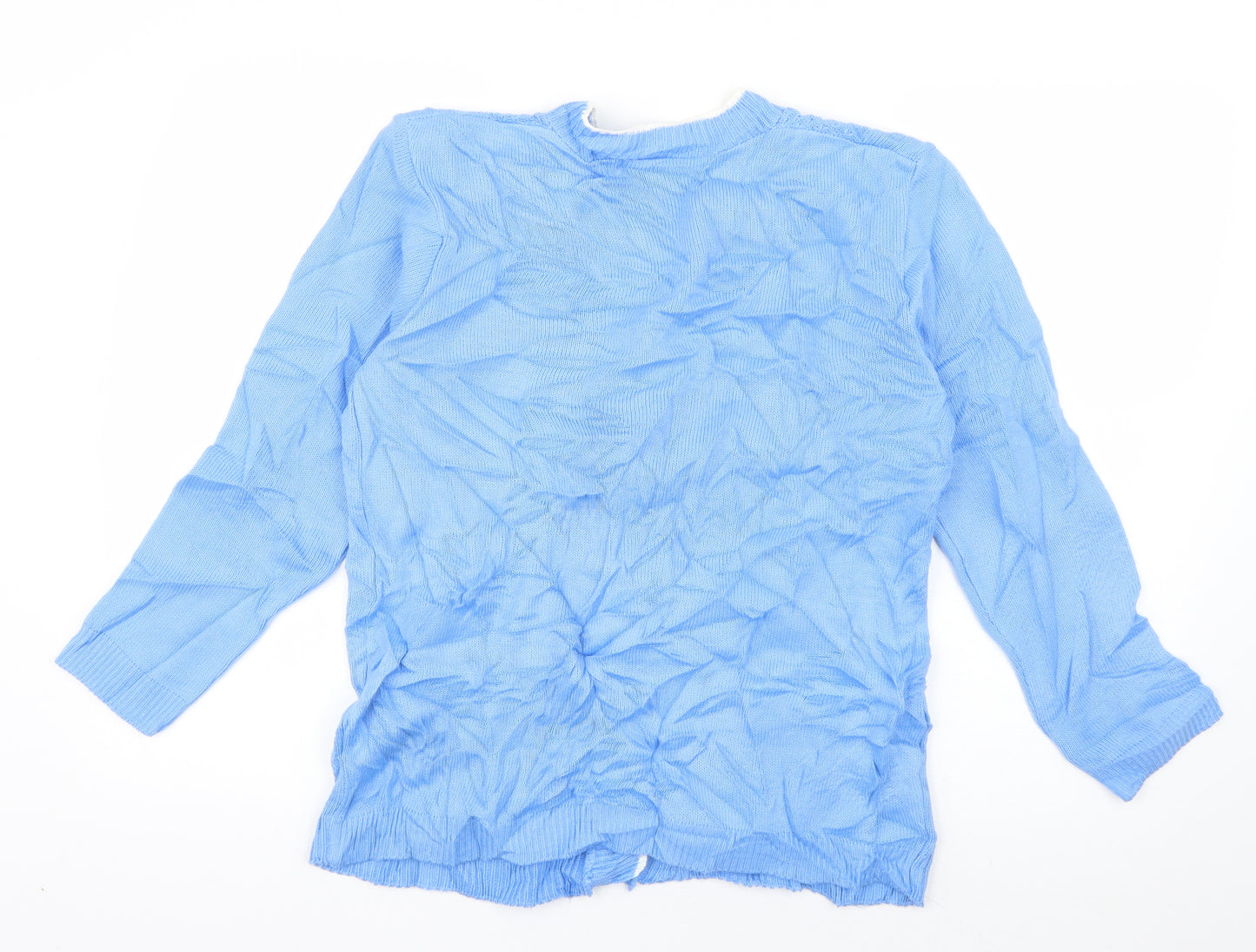 Preworn Womens Blue V-Neck  Acrylic Cardigan Jumper Size M