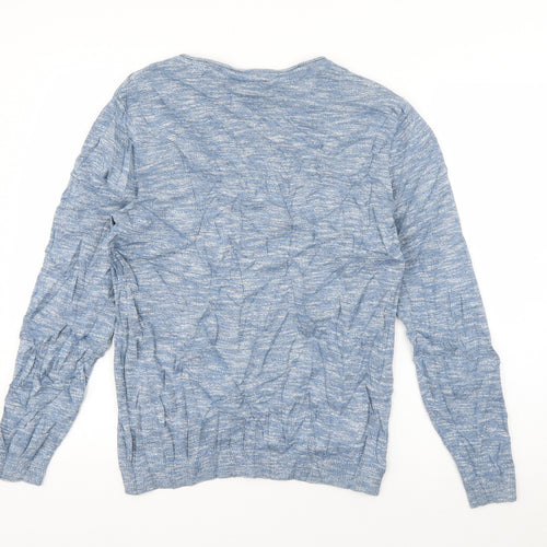 NEXT Womens Blue Boat Neck  Cotton Pullover Jumper Size S
