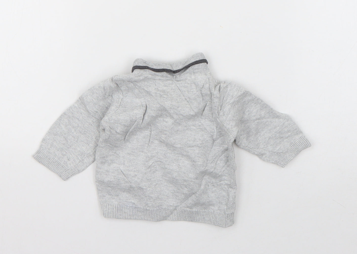 F&F Boys Grey  Cotton Pullover Jumper Size 0-3 Months  Pullover