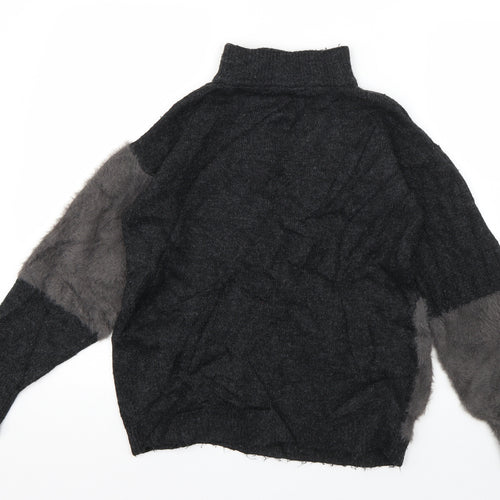 Marks and Spencer Womens Grey High Neck  Acrylic Pullover Jumper Size S
