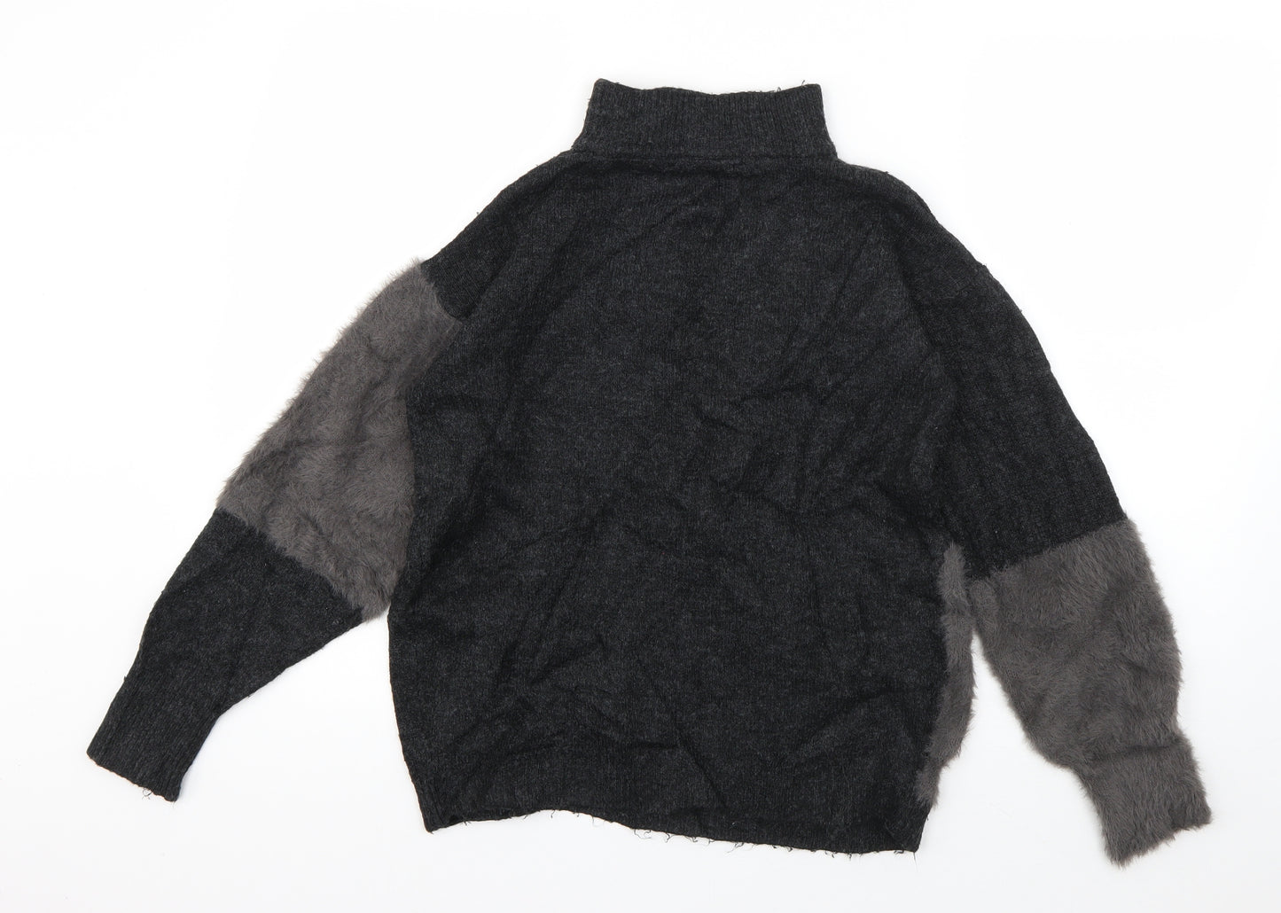 Marks and Spencer Womens Grey High Neck  Acrylic Pullover Jumper Size S