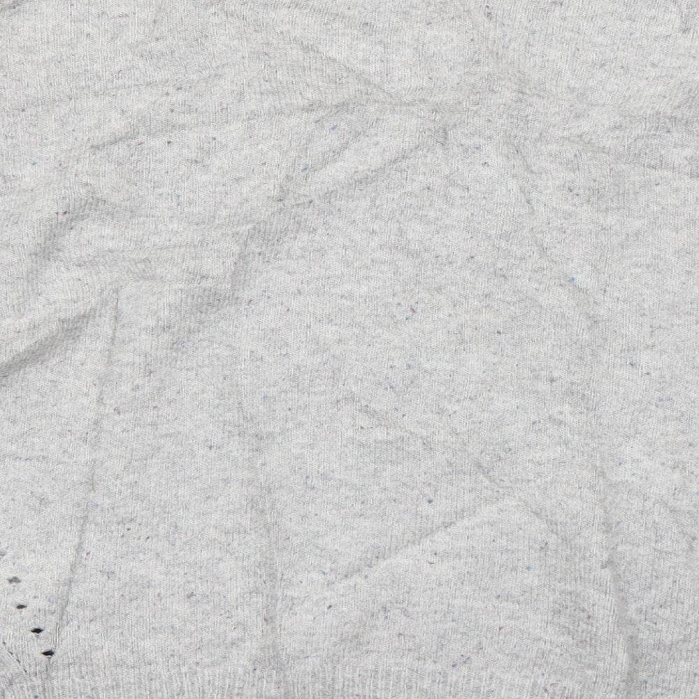 Topshop Womens Grey Round Neck  Acrylic Pullover Jumper Size 14