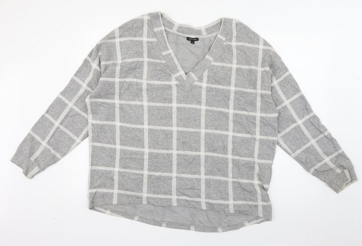 River Island Womens Grey Check Polyester Pullover Sweatshirt Size 12 Pullover