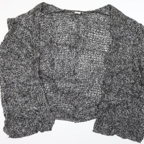 JUNAROSE Womens Grey V-Neck  Acrylic Cardigan Jumper Size S