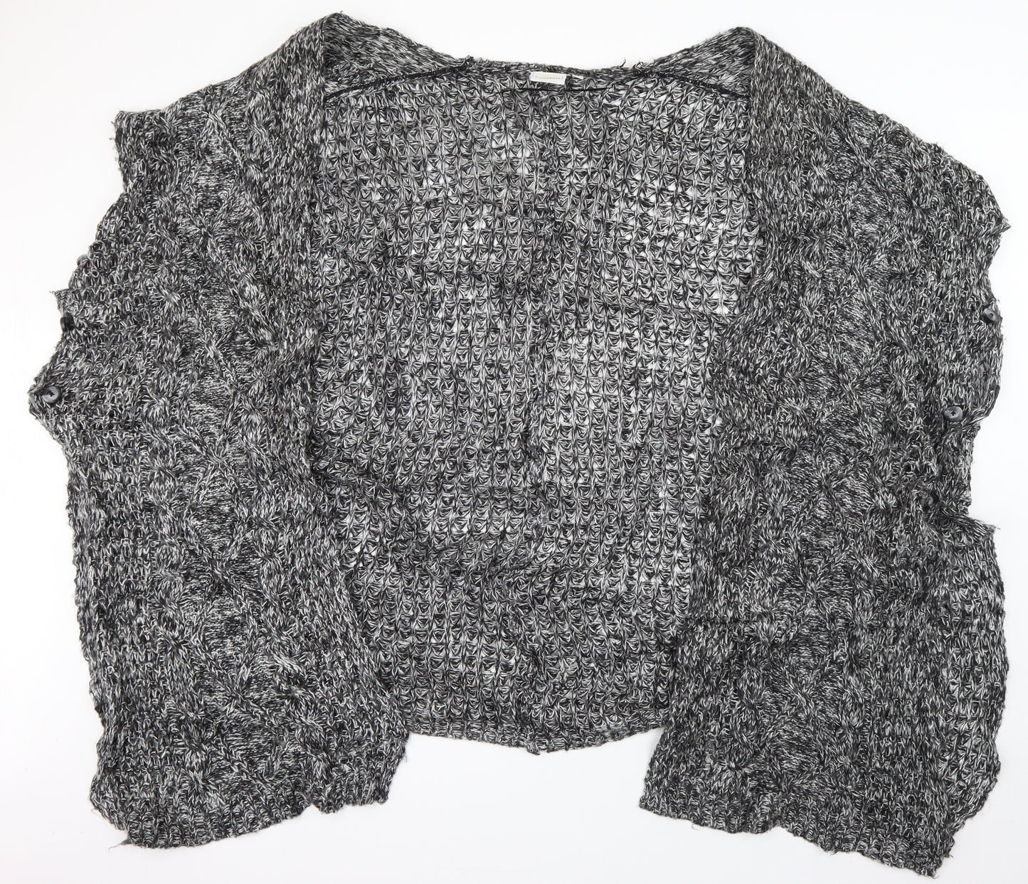 JUNAROSE Womens Grey V-Neck  Acrylic Cardigan Jumper Size S