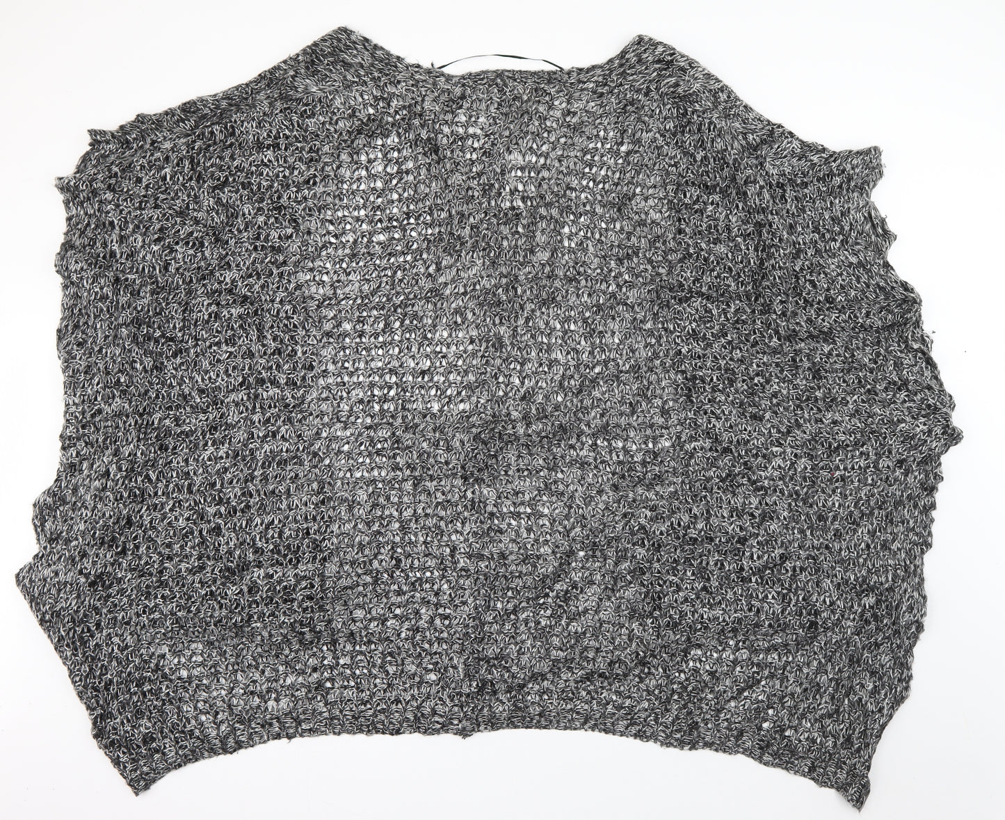 JUNAROSE Womens Grey V-Neck  Acrylic Cardigan Jumper Size S