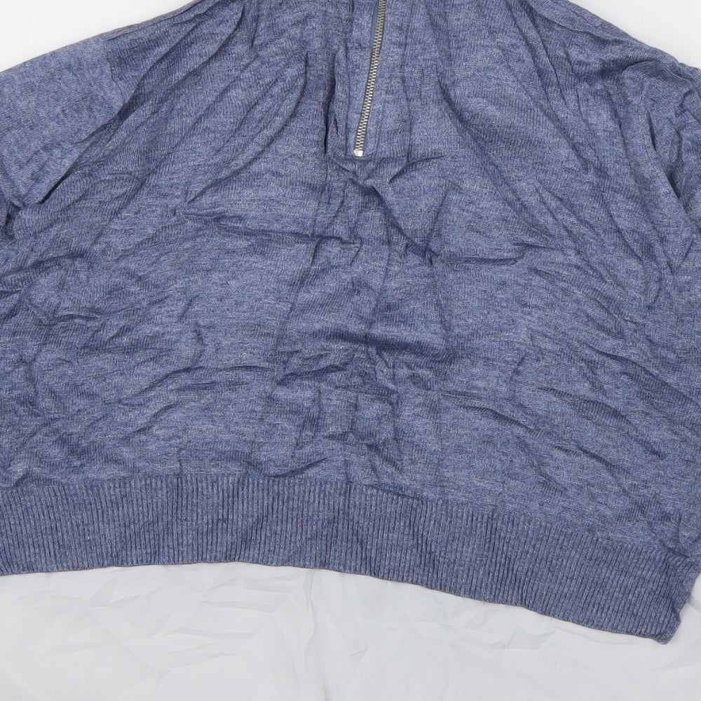 Atmopshere Womens Blue Collared  Viscose Pullover Jumper Size 14