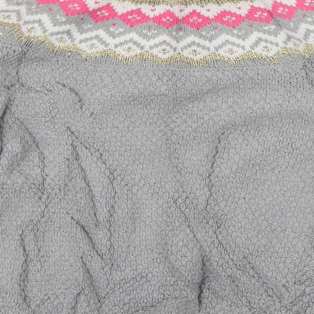 Cynthia Rowley Girls Grey High Neck  Cotton Pullover Jumper Size 7-8 Years  Pullover