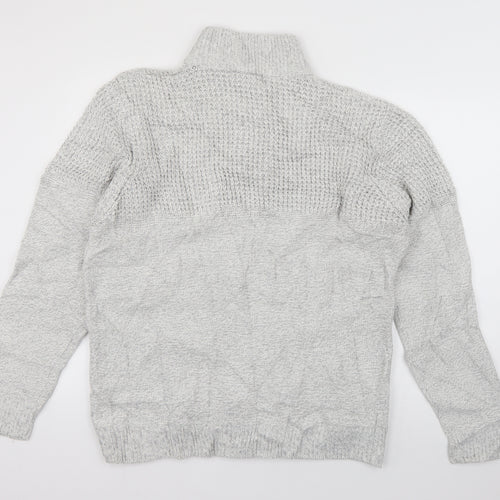 TU Mens Grey High Neck  Acrylic Pullover Jumper Size XL