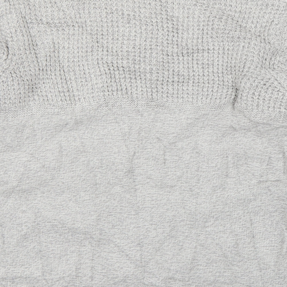 TU Mens Grey High Neck  Acrylic Pullover Jumper Size XL