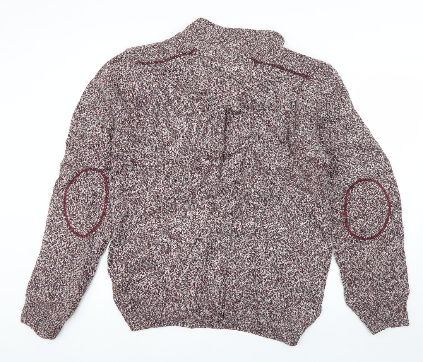 Threadbare Mens Purple High Neck  Acrylic Pullover Jumper Size M