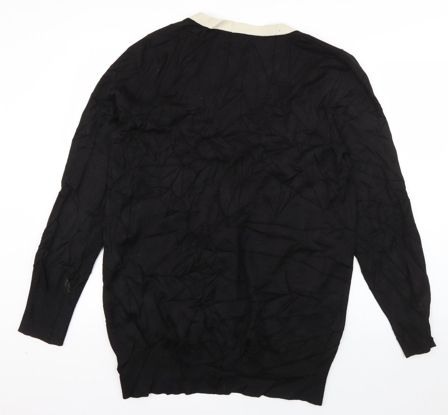 NEXT Womens Black V-Neck  Viscose Cardigan Jumper Size 16