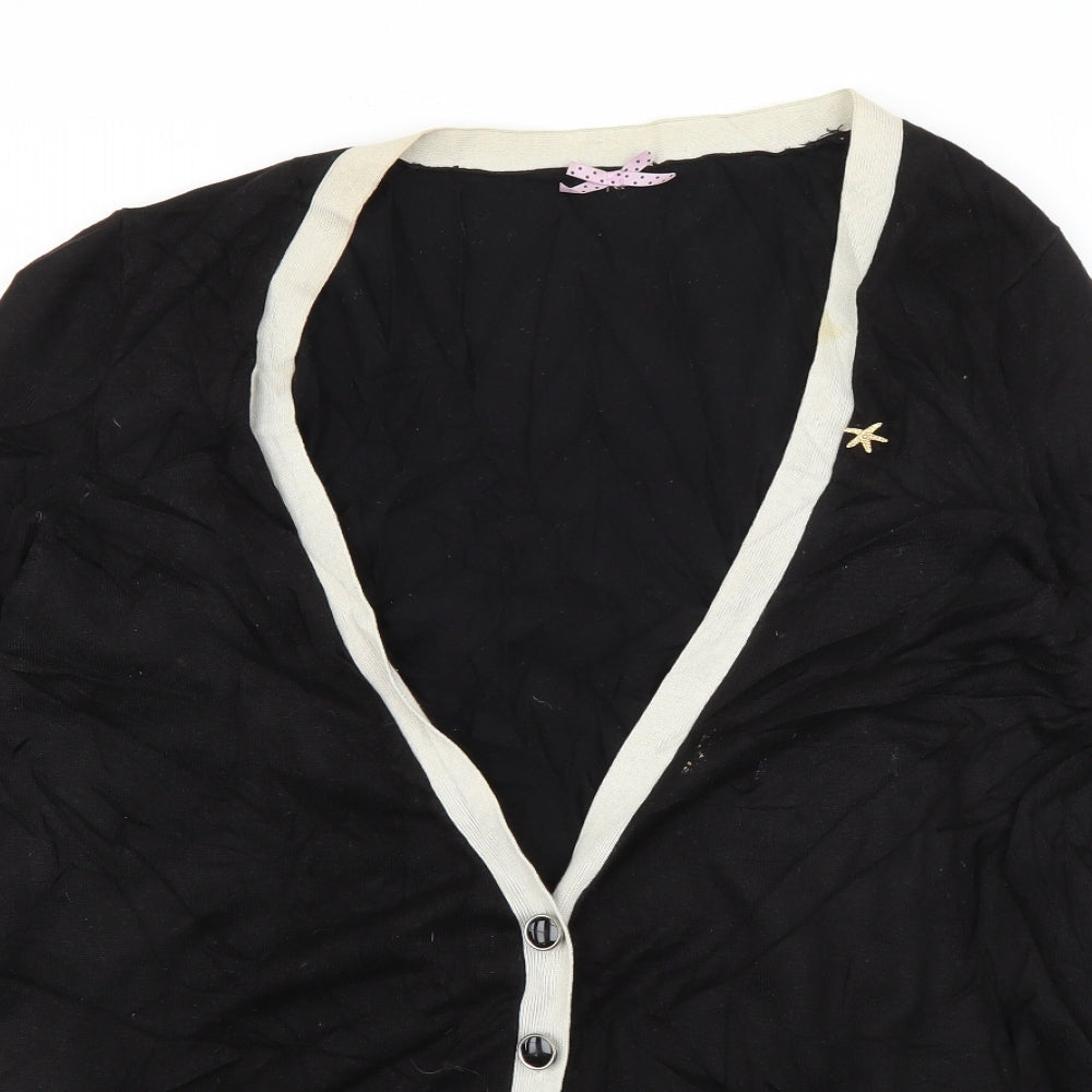 NEXT Womens Black V-Neck  Viscose Cardigan Jumper Size 16