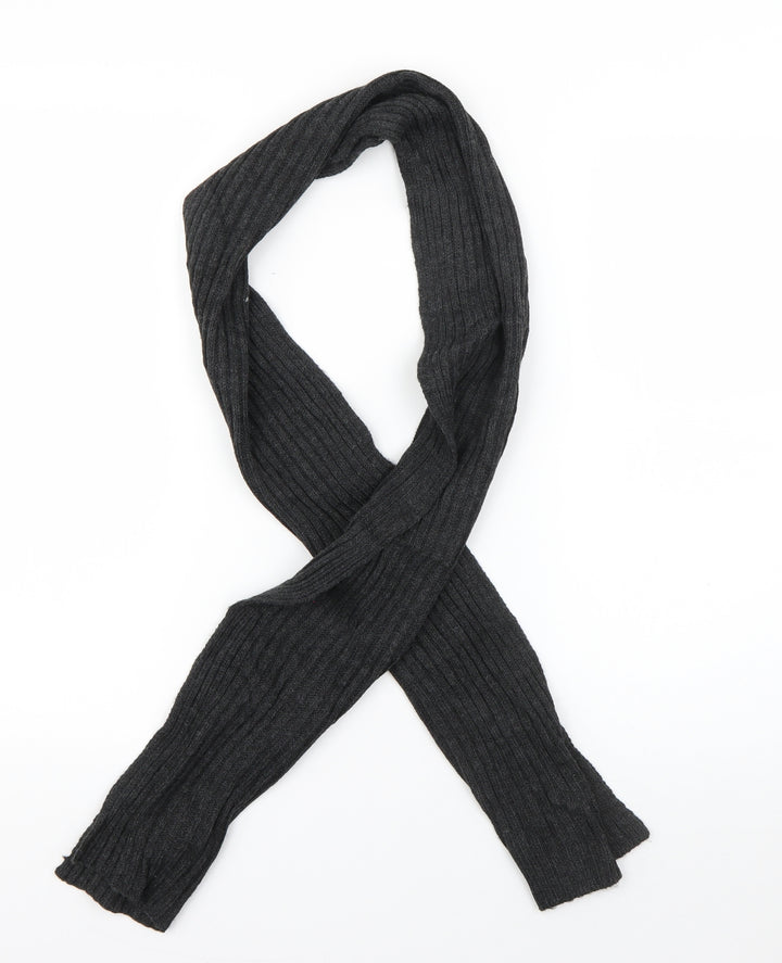 Preworn Mens Grey Acrylic Rectangle Scarf Scarf One Size