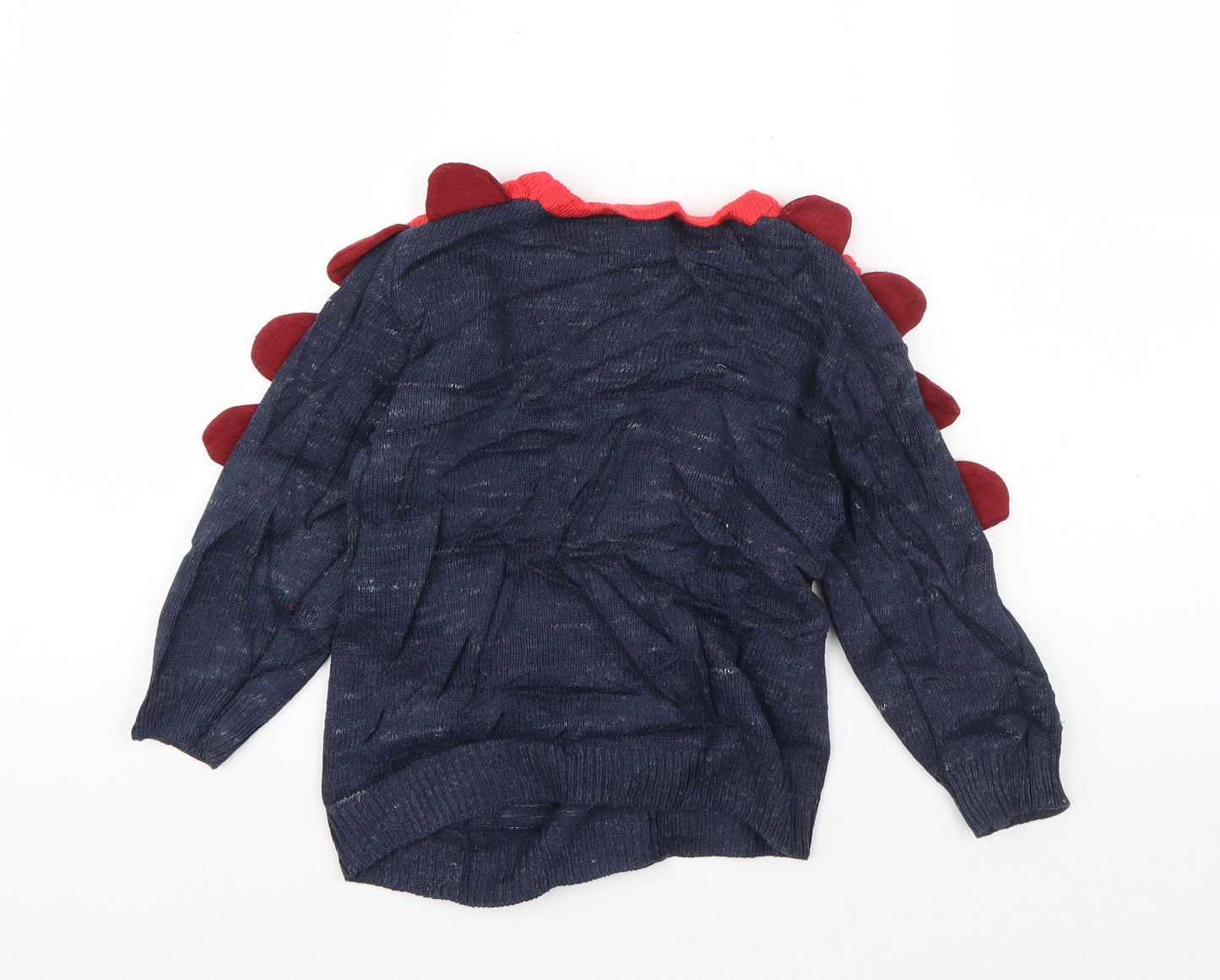 George Boys Blue Round Neck  Cotton Pullover Jumper Size 4-5 Years  Pullover - Dinosaur