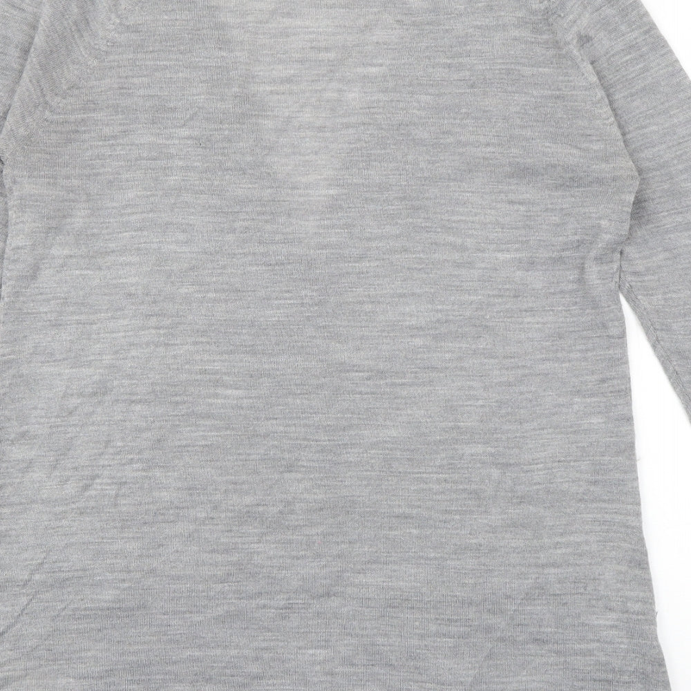 VERO MODA Womens Grey Round Neck  Acrylic Cardigan Jumper Size S