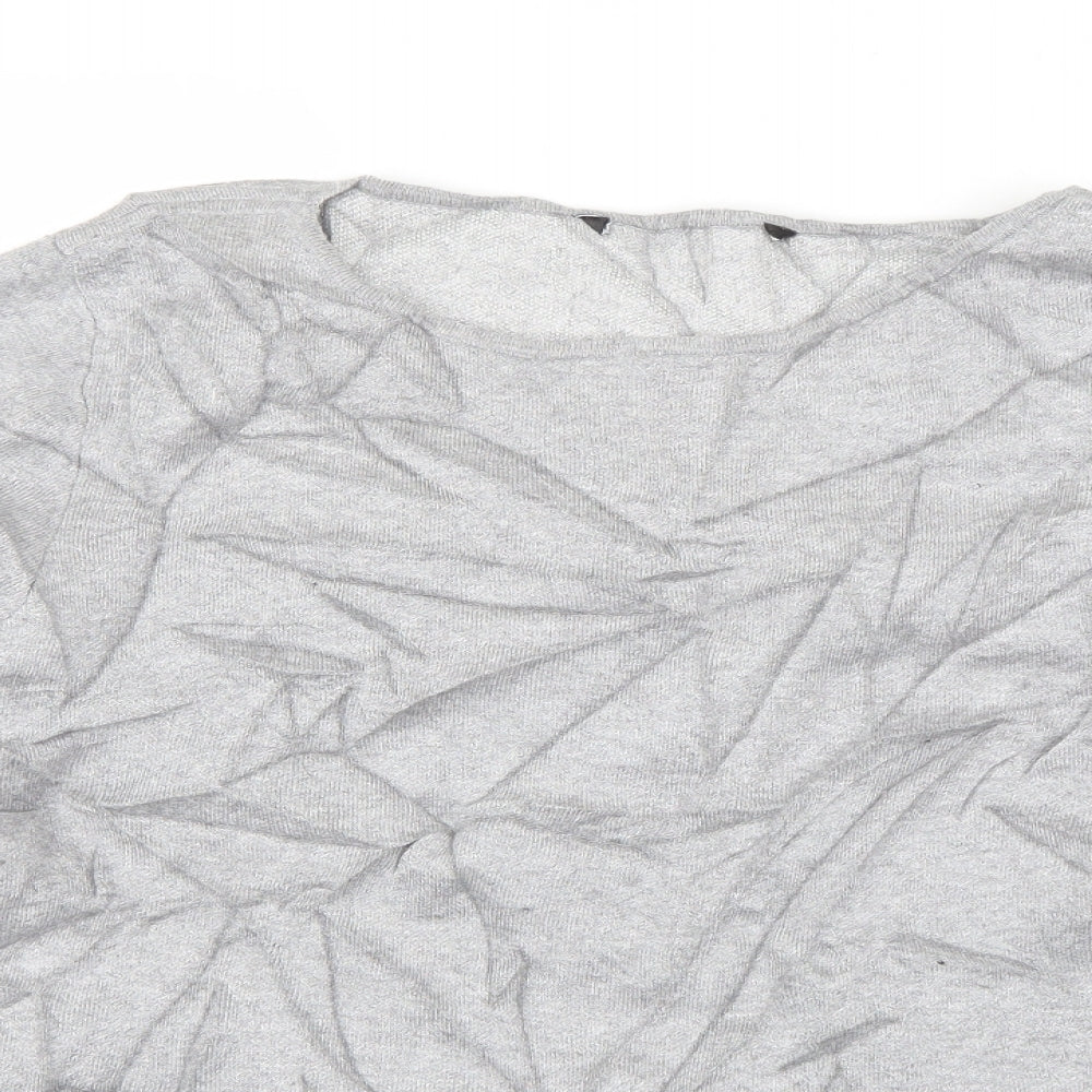 Preworn Womens Grey Boat Neck  Viscose Pullover Jumper Size 16