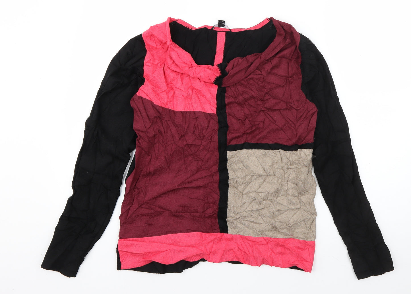 Comma Womens Multicoloured Round Neck Geometric Viscose Pullover Jumper Size 12