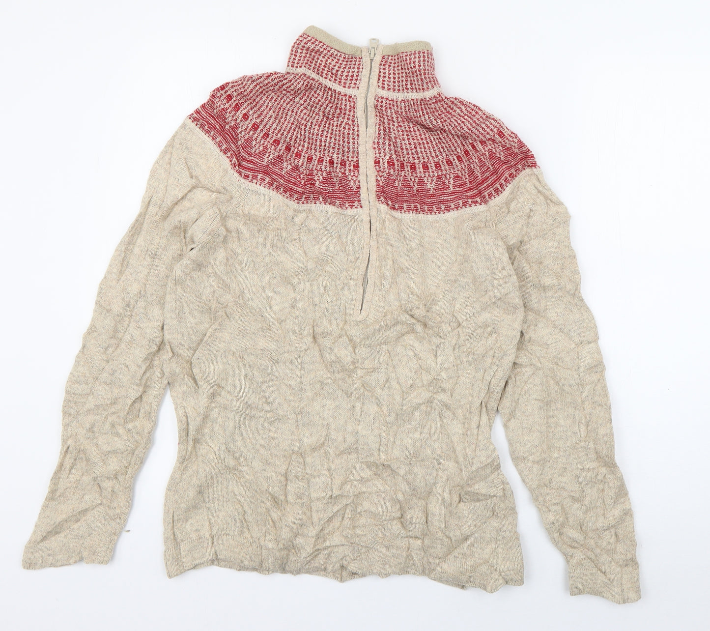 Woolrich Womens Beige High Neck  Wool Pullover Jumper Size M