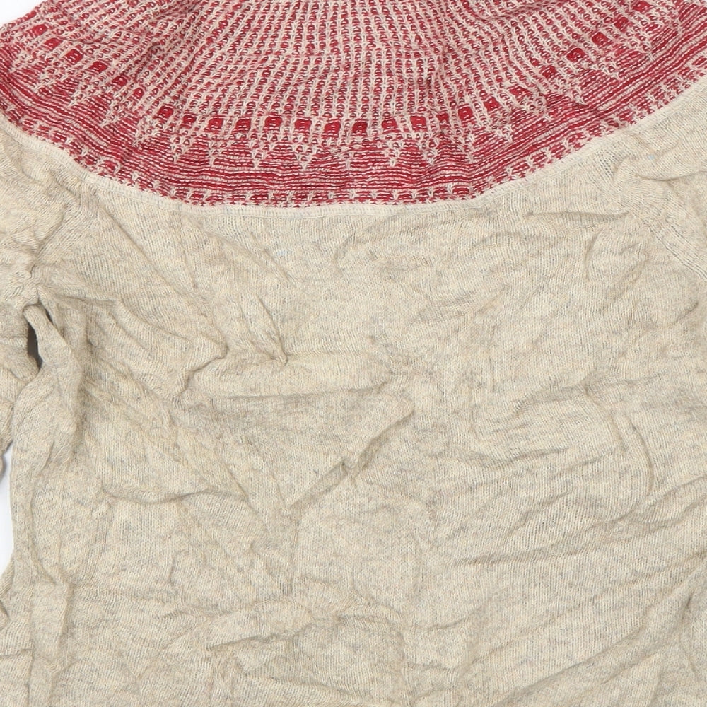 Woolrich Womens Beige High Neck  Wool Pullover Jumper Size M