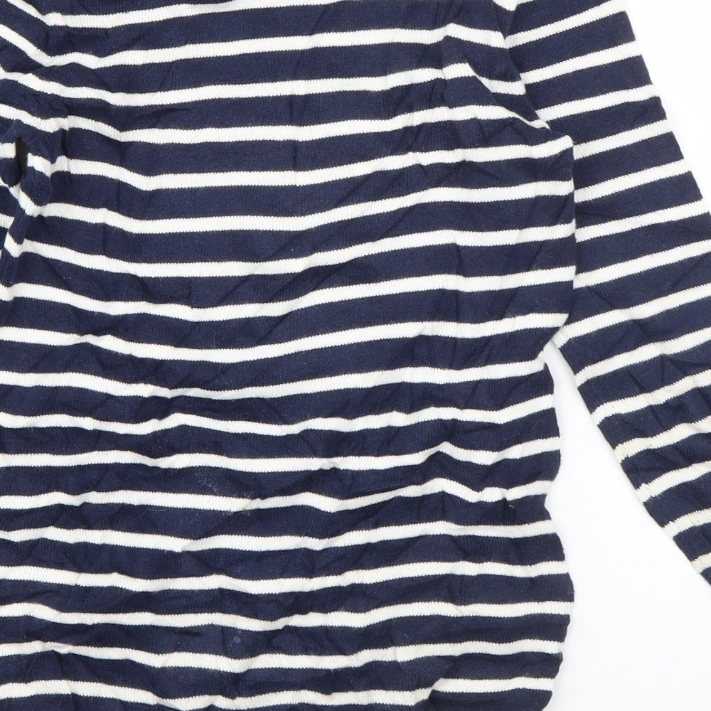 Jasper Conran Girls Blue Round Neck Striped Cotton Pullover Jumper Size 8-9 Years  Pullover - Carousel Horses