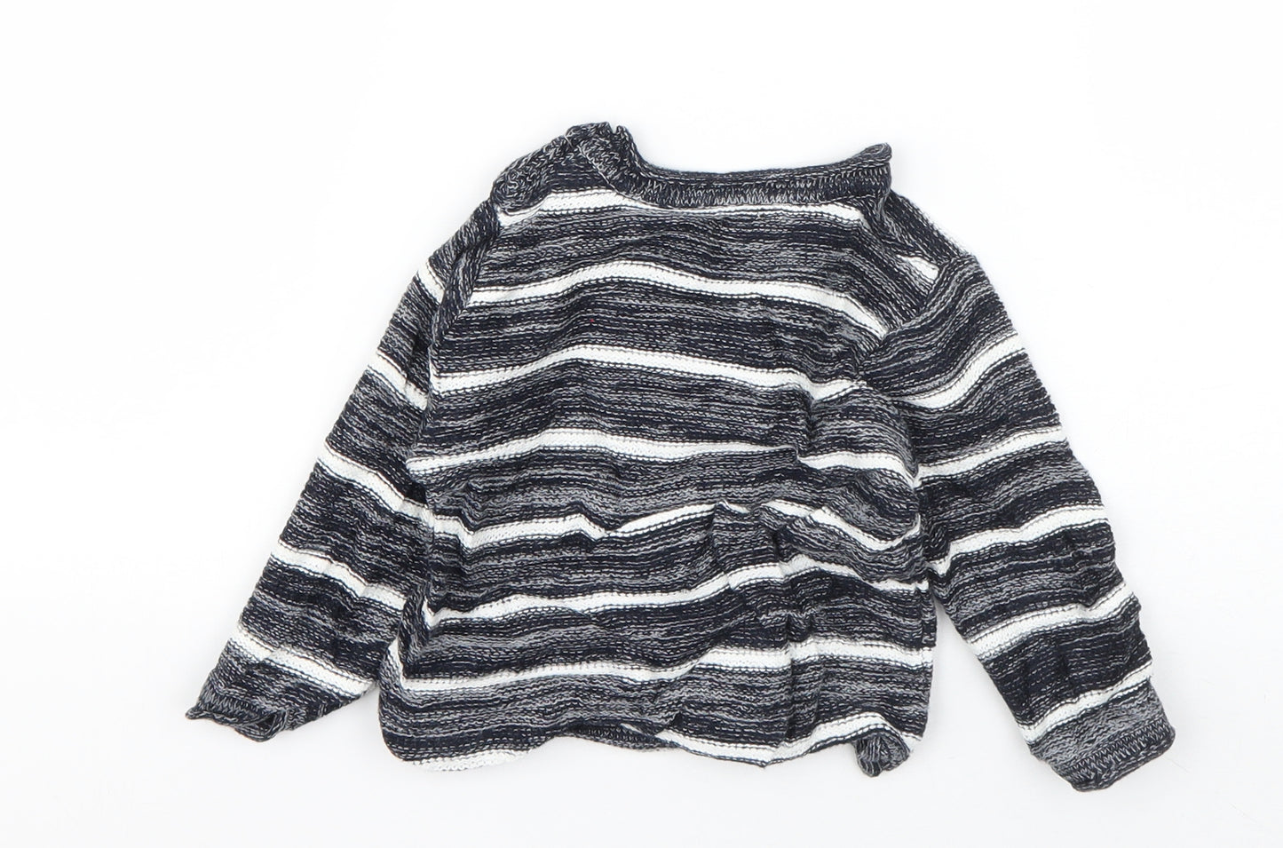 Primark Boys Blue Striped Cotton Pullover Jumper Size 9-12 Months  Pullover