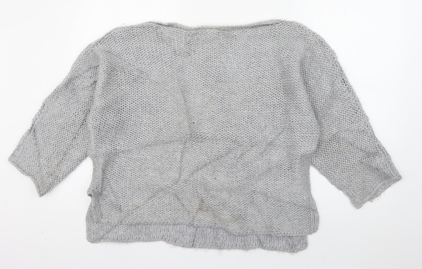 Lou & Grey Womens Grey Boat Neck  Acrylic Pullover Jumper Size S