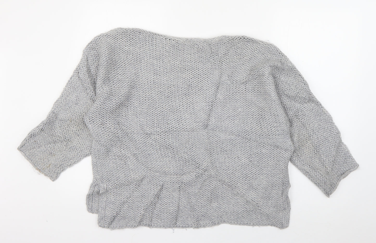 Lou & Grey Womens Grey Boat Neck  Acrylic Pullover Jumper Size S