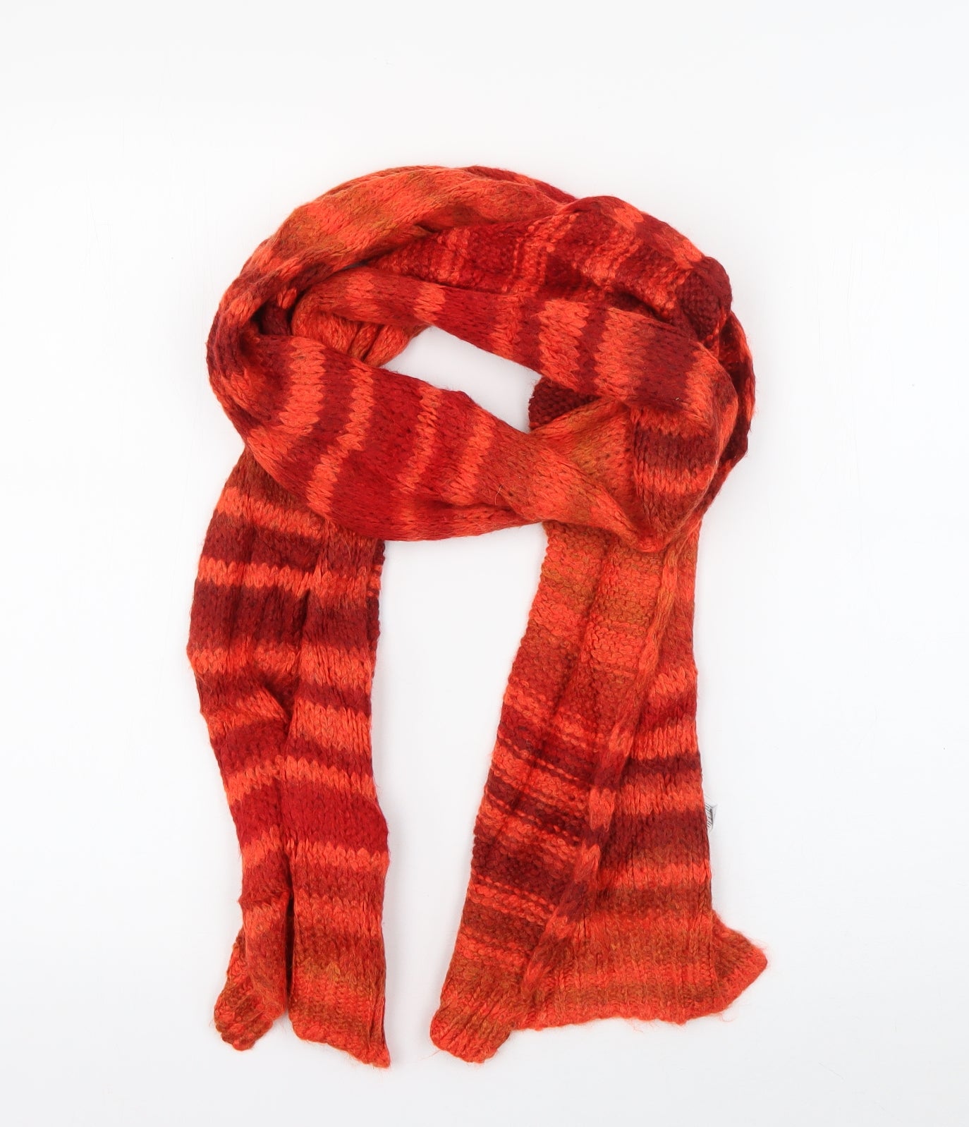 New Look Womens Orange Striped Acrylic  Scarf