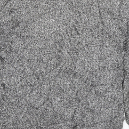 H&M Mens Grey Crew Neck  Acrylic Pullover Jumper Size S