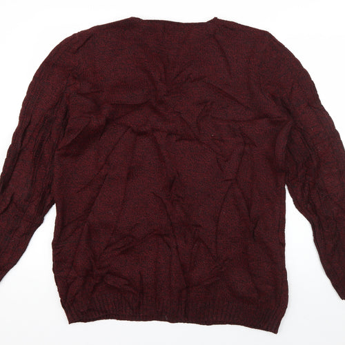 ASOS Mens Red Round Neck  Acrylic Pullover Jumper Size M