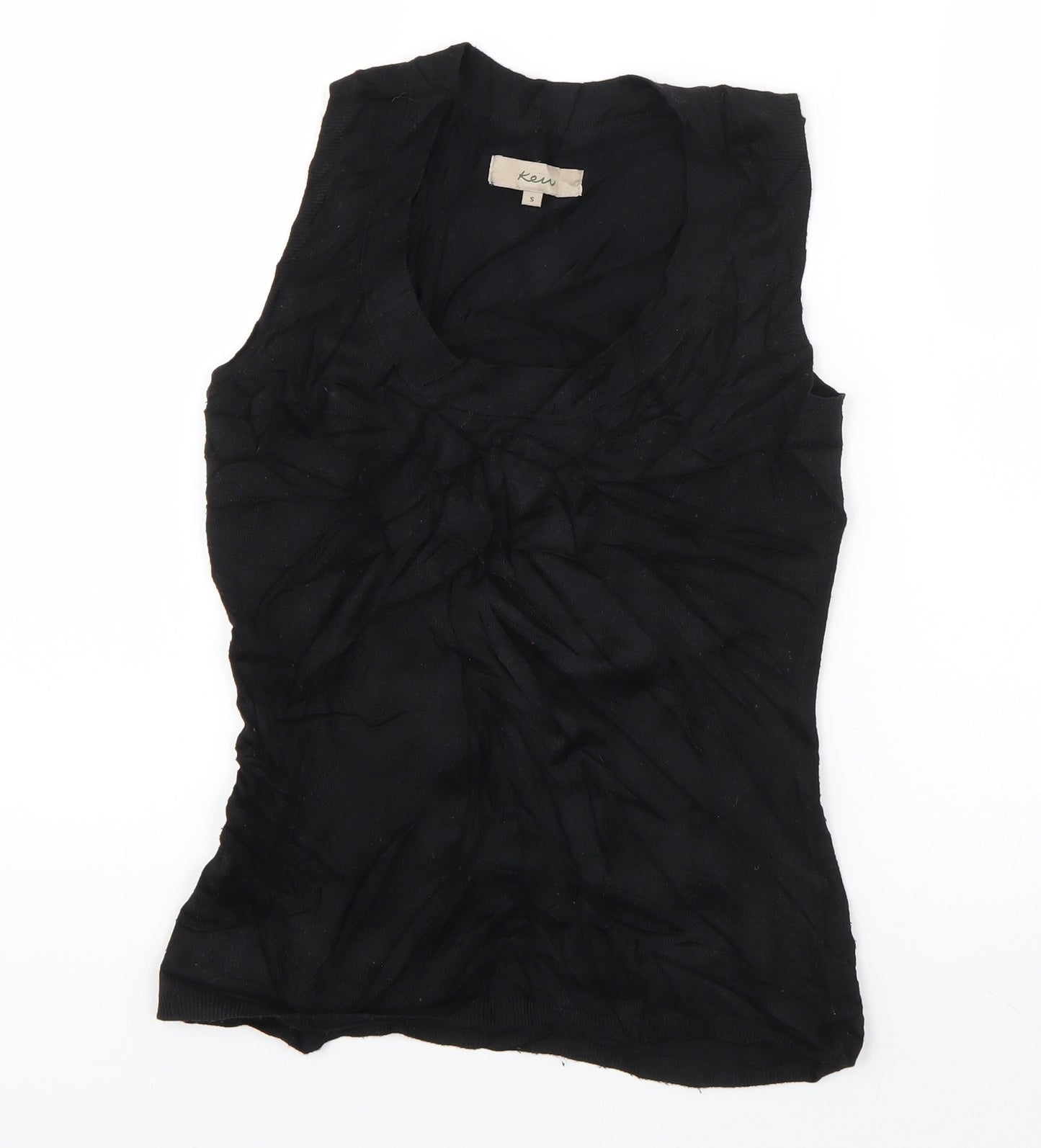 Kew  Womens Black  Viscose Basic Tank Size S Scoop Neck