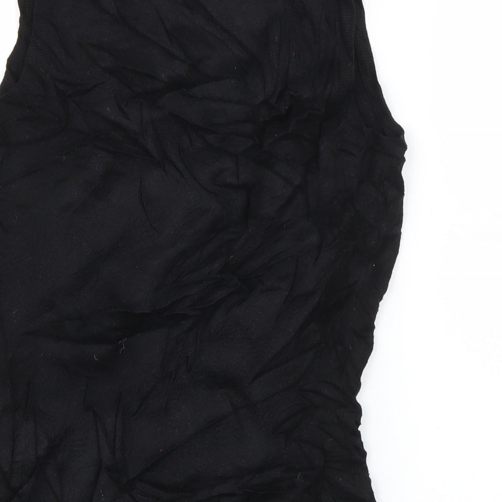 Kew  Womens Black  Viscose Basic Tank Size S Scoop Neck
