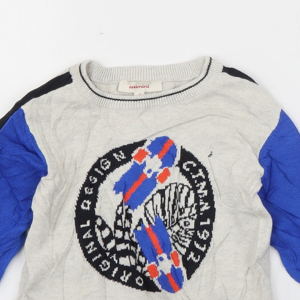 Catimini Boys Multicoloured Crew Neck  Cotton Pullover Jumper Size 5 Years  Pullover - Skateboard