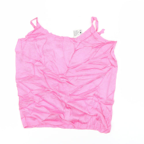 premier collection Womens Pink  Cotton Basic Tank Size M Scoop Neck