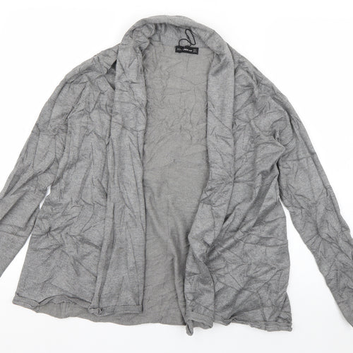 Zara Womens Grey V-Neck  Viscose Cardigan Jumper Size M
