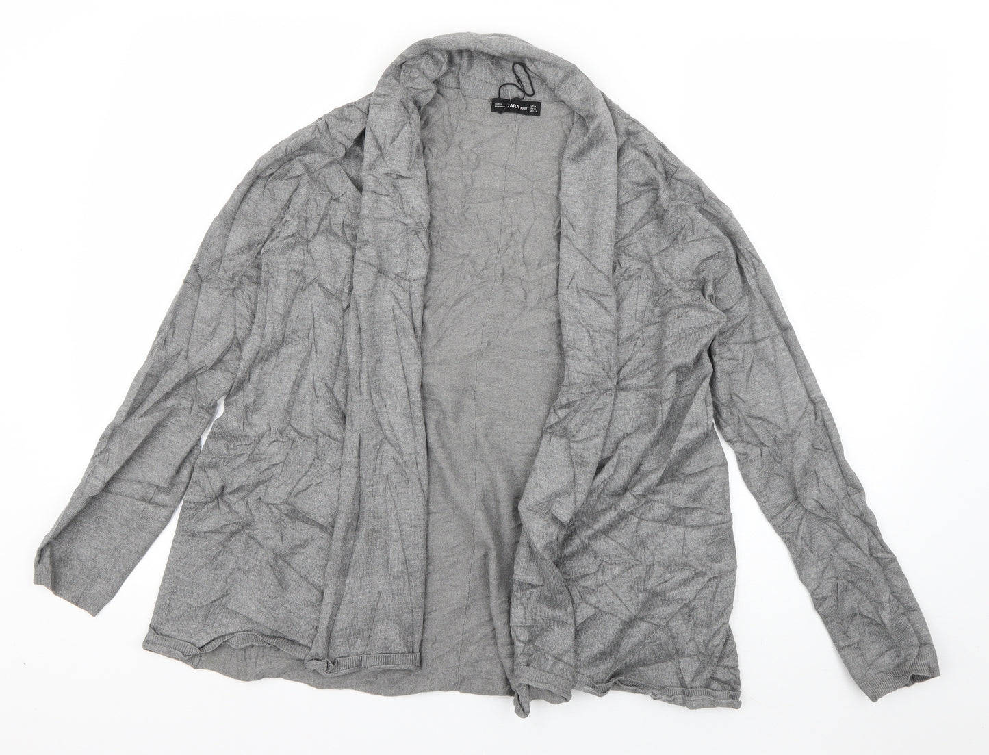 Zara Womens Grey V-Neck  Viscose Cardigan Jumper Size M