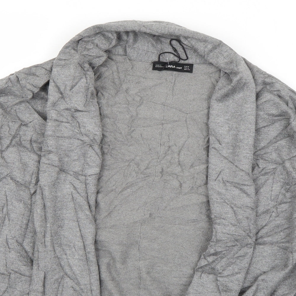 Zara Womens Grey V-Neck  Viscose Cardigan Jumper Size M