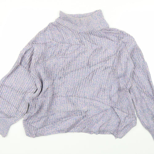 H&M Womens Blue Round Neck  Cotton Pullover Jumper Size S