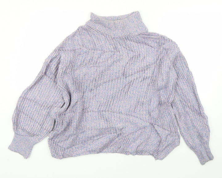H&M Womens Blue Round Neck Cotton Pullover Jumper Size S