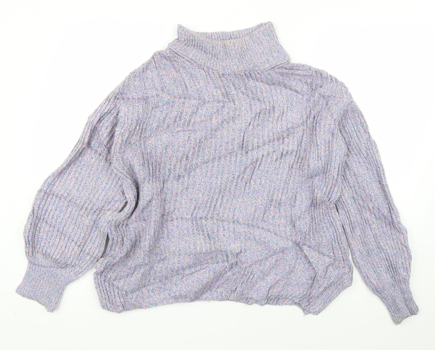 H&M Womens Blue Round Neck  Cotton Pullover Jumper Size S