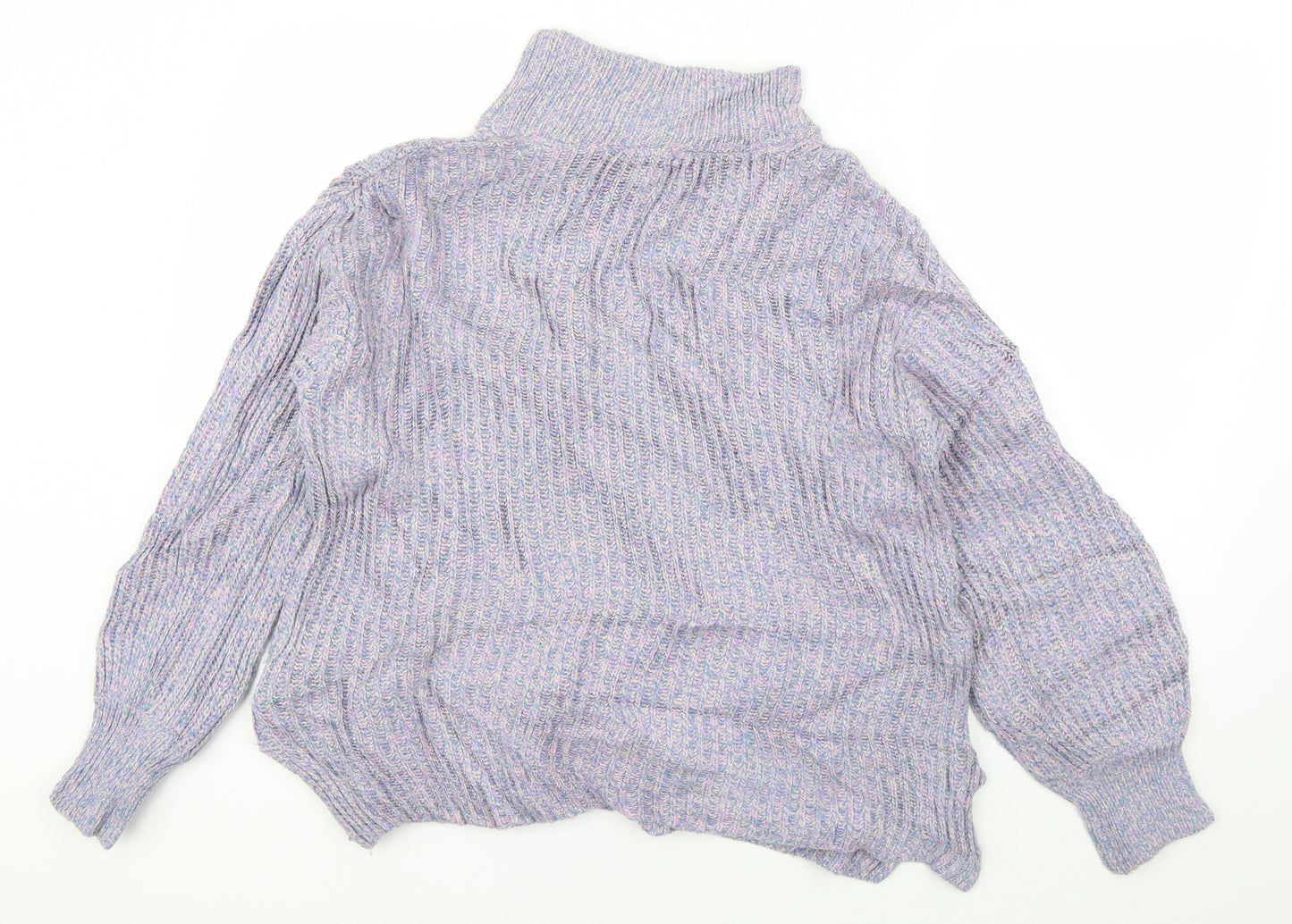 H&M Womens Blue Round Neck  Cotton Pullover Jumper Size S