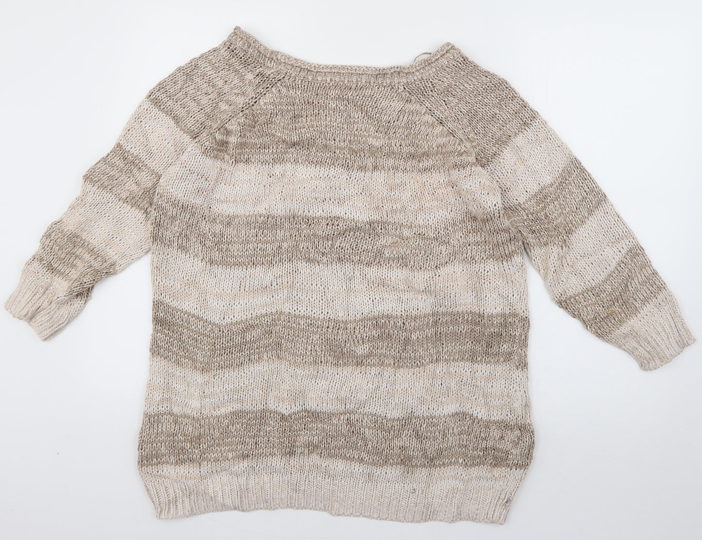 F&F Womens Pink Boat Neck Striped Cotton Pullover Jumper Size 20
