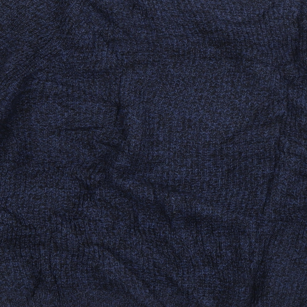 Lee Mens Blue Crew Neck  Acrylic Pullover Jumper Size M