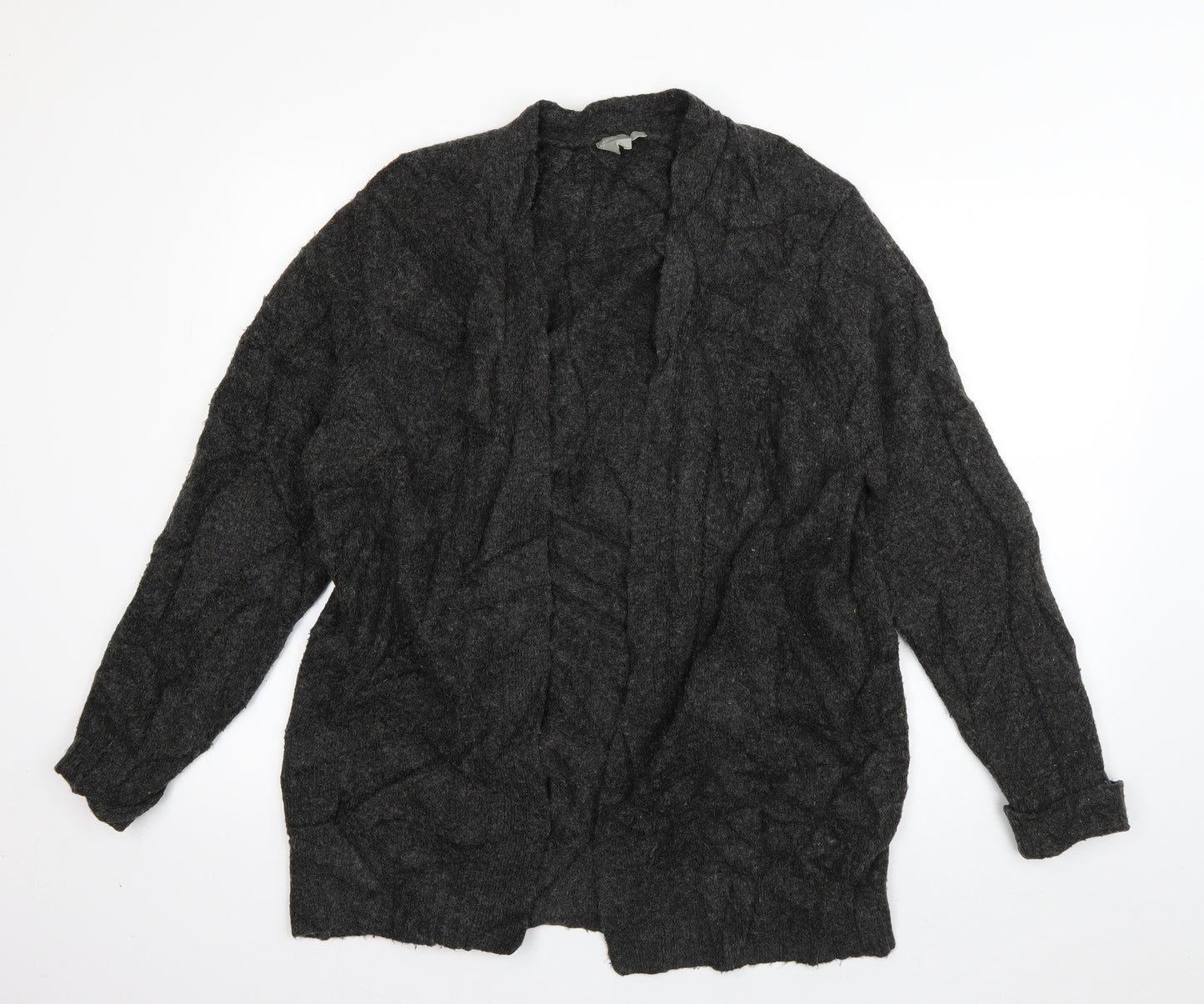 ASOS Womens Grey V-Neck  Acrylic Cardigan Jumper Size 10