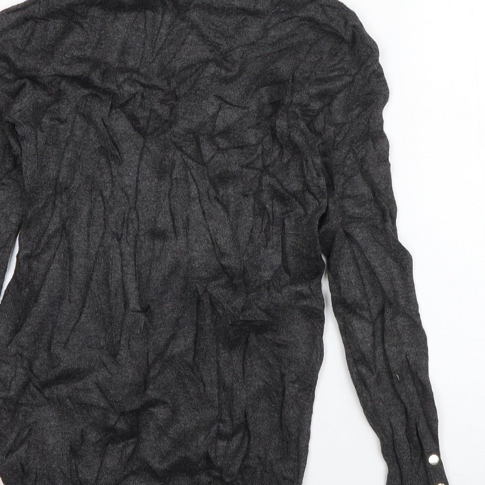 Zara Womens Grey Roll Neck  Viscose Pullover Jumper Size S