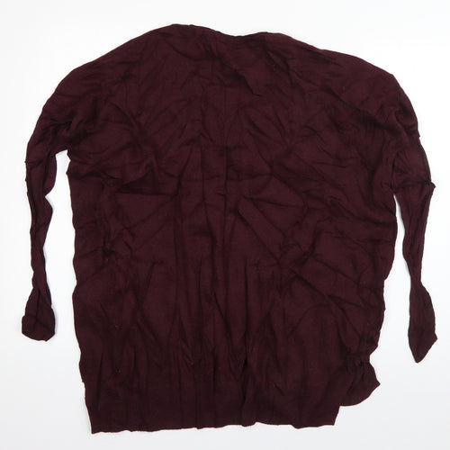 Topshop Womens Purple V-Neck  Acrylic Pullover Jumper Size 10