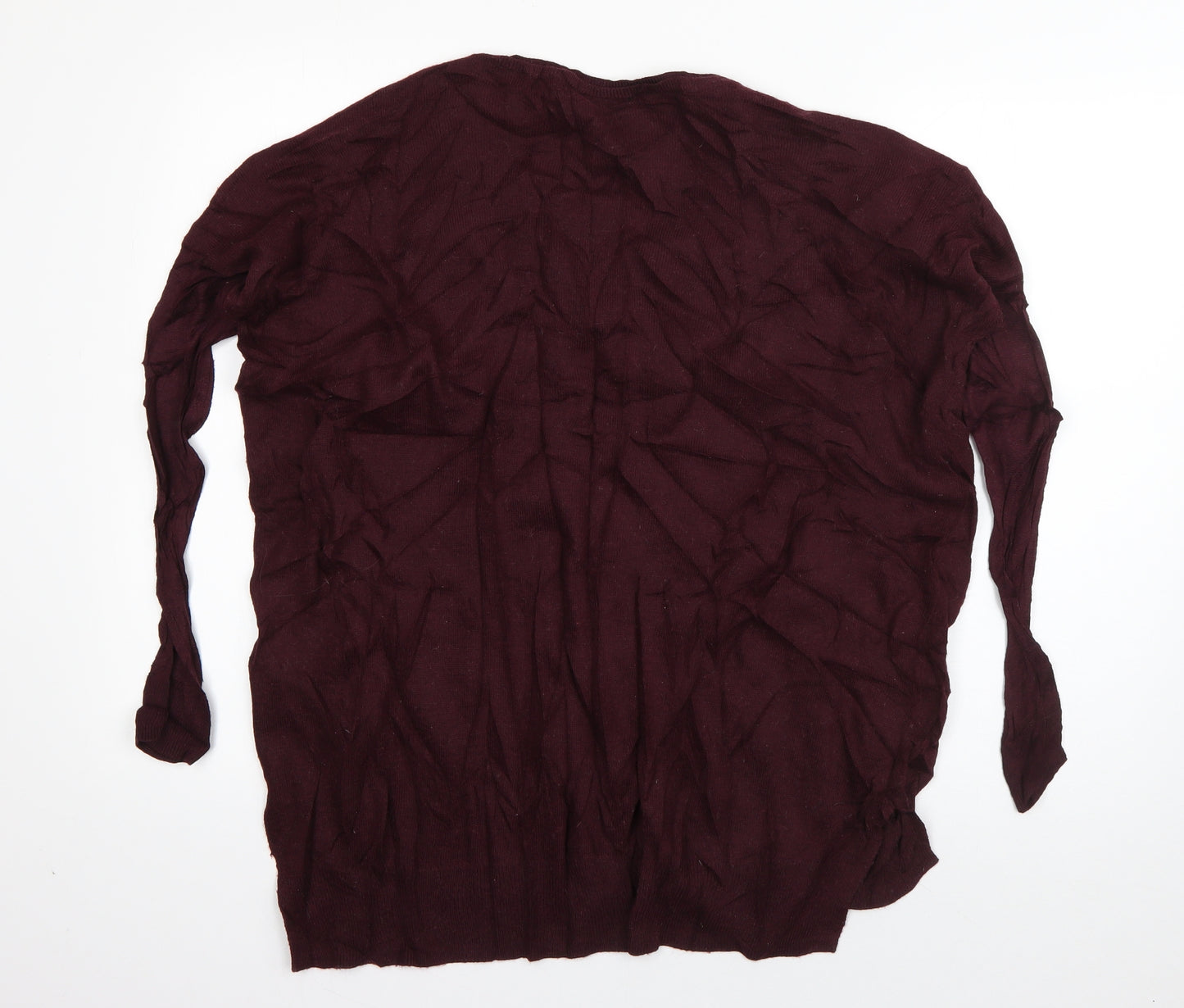 Topshop Womens Purple V-Neck  Acrylic Pullover Jumper Size 10