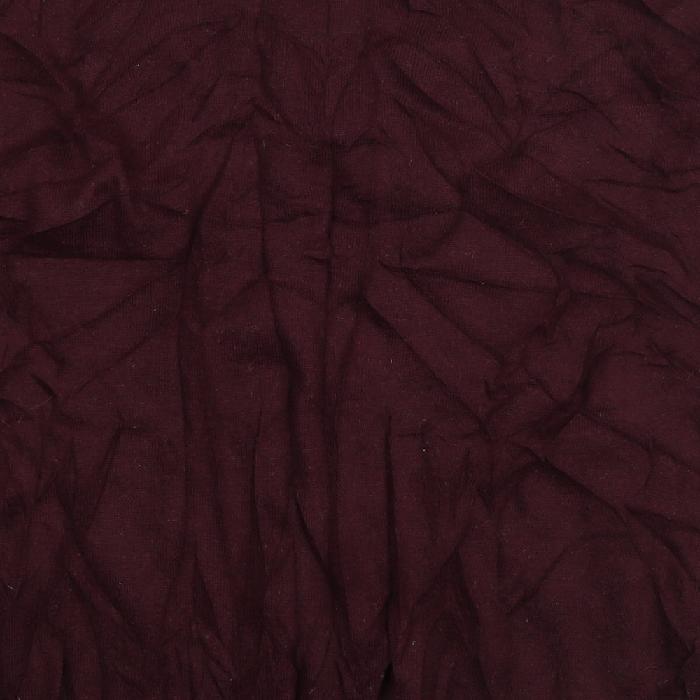 Topshop Womens Purple V-Neck  Acrylic Pullover Jumper Size 10