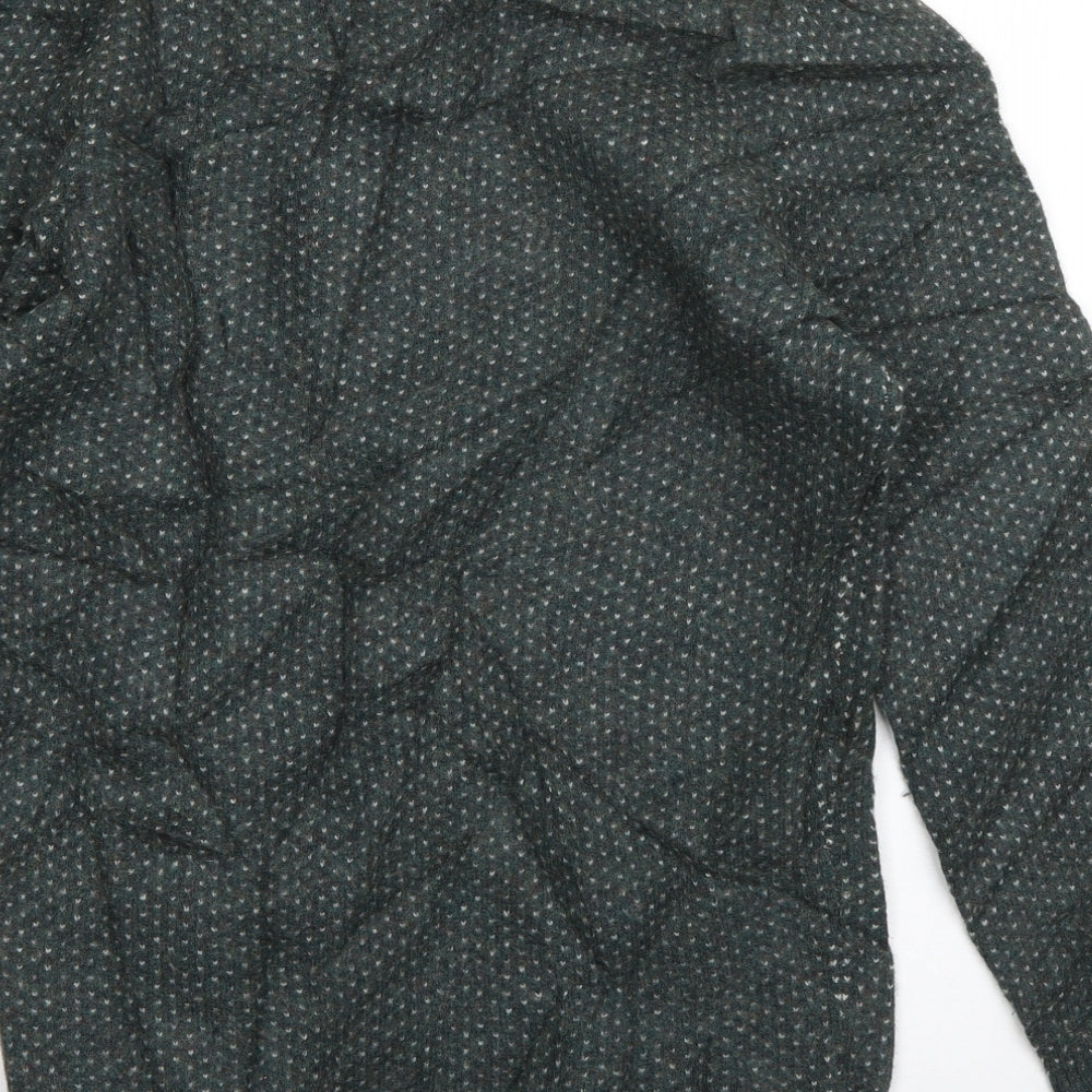ASOS Mens Green Round Neck Polka Dot Wool Pullover Jumper Size XL